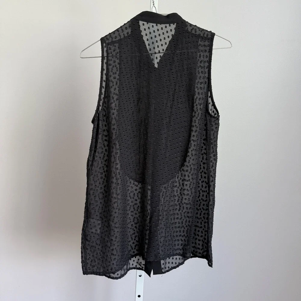 Equipment 100% Silk Femme Luxury‎ Minimalist Black Sleeveless Silk Blouse sz S - Picture 8 of 8